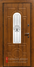 Стальная дверь Дверь с витражом №14 с отделкой МДФ ПВХ