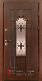 Стальная дверь Дверь с стеклом №30 с отделкой МДФ ПВХ