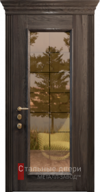 Стальная дверь Дверь входная МДФ с большим стеклом №8 с отделкой МДФ ПВХ