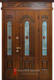 Стальная дверь Дверь с витражом №17 с отделкой МДФ ПВХ